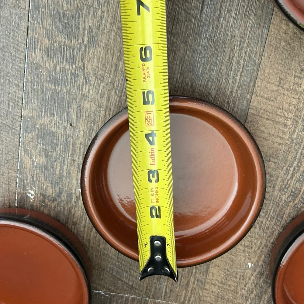 Cermer Terracotta Ramekins Set of 5 Glazed Tapas Dishes Oven Safe 4.5in